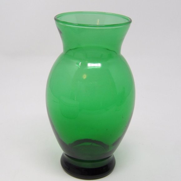 Vintage Emerald Green Glass Vase 6 1/2" H x 3" W - Picture 2 of 10